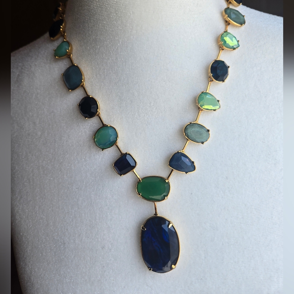 BaubleBar Blue and Green Gemstone Necklace